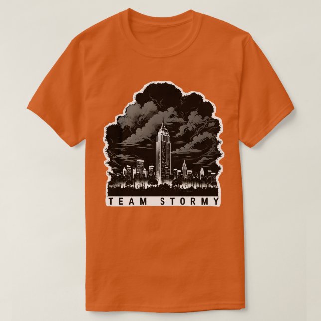 Team Stormy mörk stormade molnen över NYC T Shirt (Design framsida)