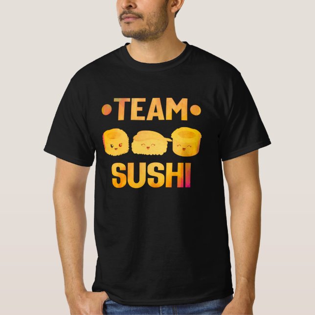 Team Sushi citerar japansk kawaii-mat T Shirt (Framsida)
