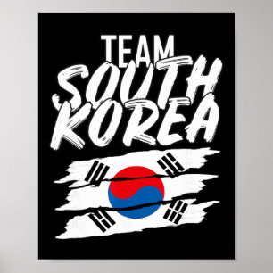 Team Sydkorea Fotboll Koreansk Sport T-shirt Poster