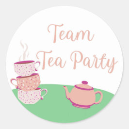Team Tea Party Baby-Gender Predence Sticker Runt Klistermärke