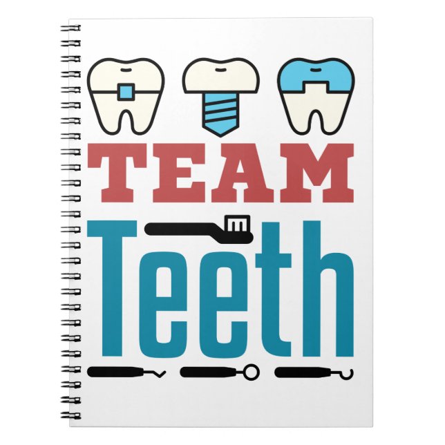 Team Teeth Dental Squad Personal Dentist Hygienist Anteckningsbok (Framsidan)