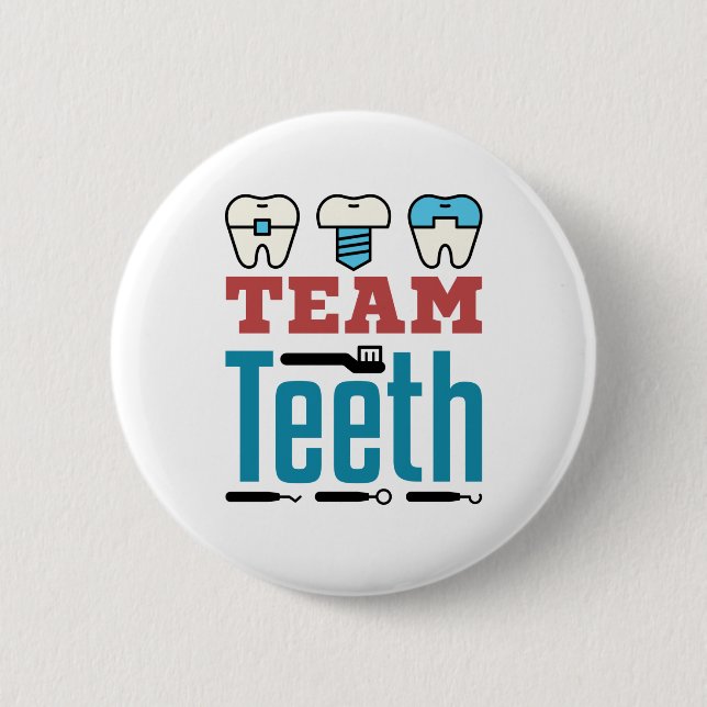 Team Teeth Dental Squad Personal Dentist Hygienist Knapp (Framsida)