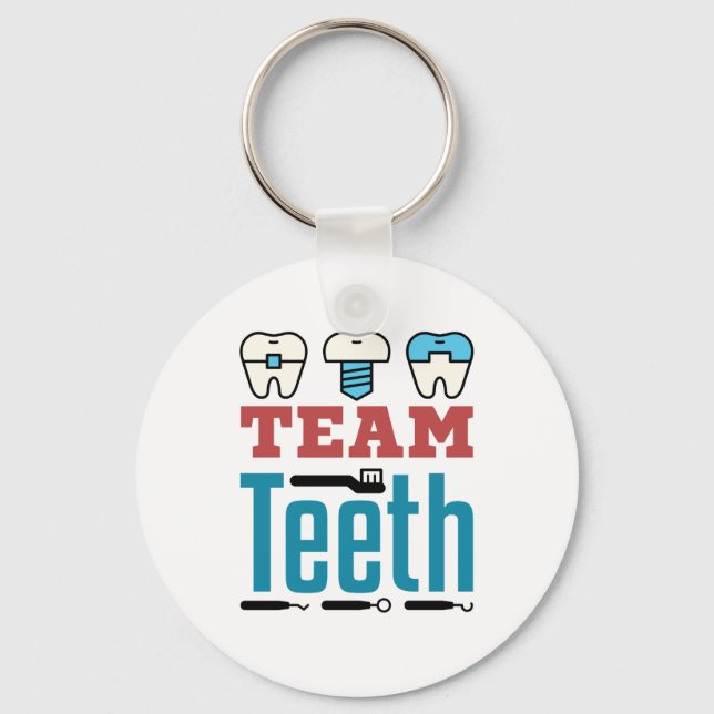 Team Teeth Dental Squad Personal Dentist Hygienist Nyckelring (Framsida)