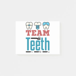 Team Teeth Dental Squad Personal Dentist Hygienist Post-it Block