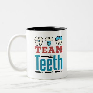 Team Teeth Dental Squad Personal Dentist Hygienist Två-Tonad Mugg