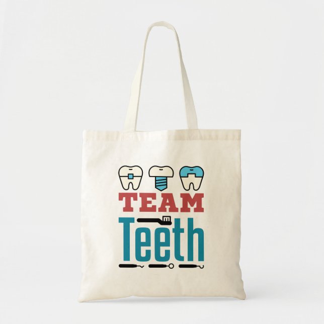 Team Teeth Dental Squad Personal Dentist Hygienist Tygkasse (Framsidan)