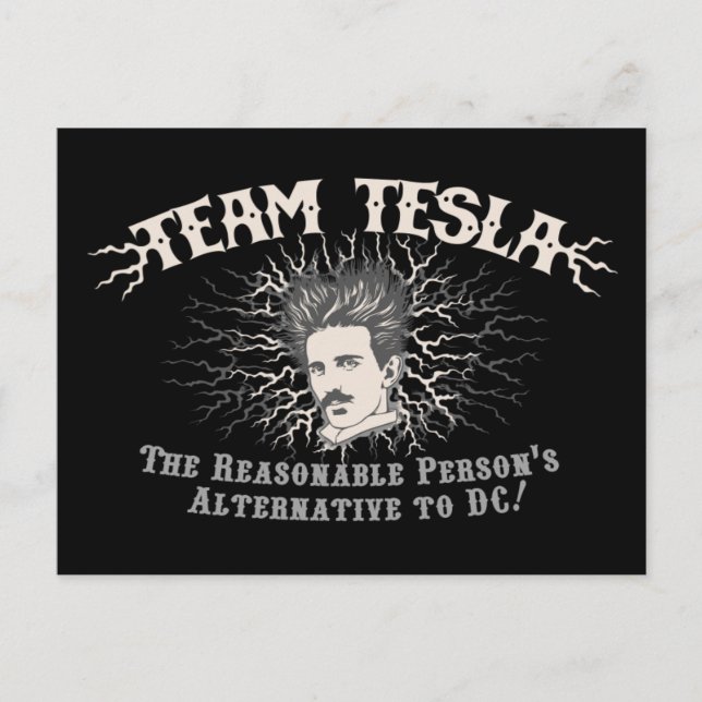 Team Tesla Static Hair Vykort (Framsida)