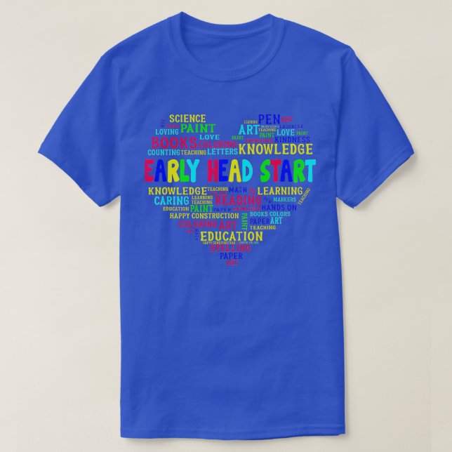 Team Tidigt Head Start Heart Back to school Funny  T Shirt (Design framsida)
