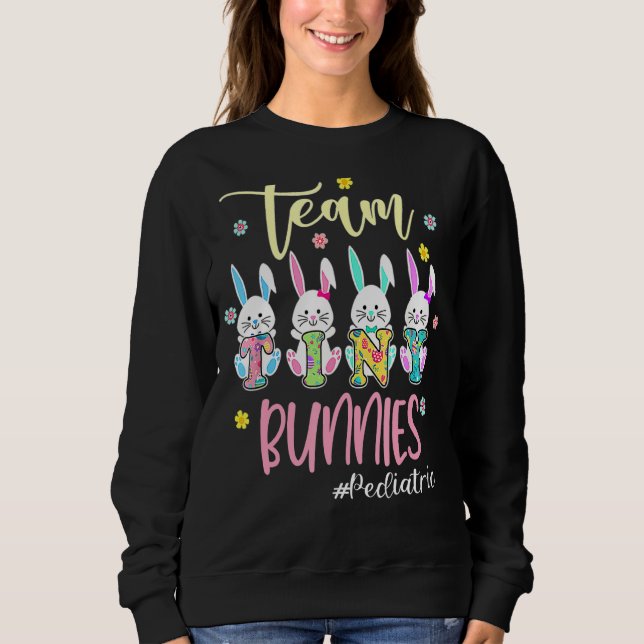 Team Tiny Bunnies Pediatriska sjuksköterskan Steth T Shirt (Framsida)