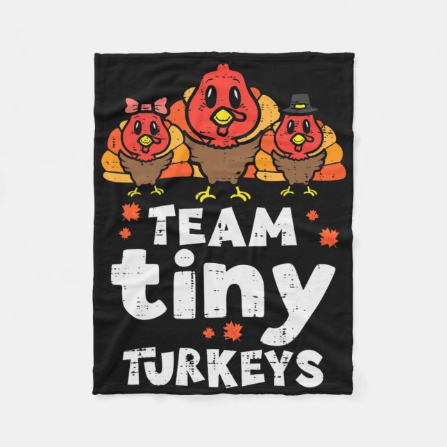 Team Tiny Turkey Cute Thanksgiving Day Nicu Nurse Fleecefilt (Framsidan)