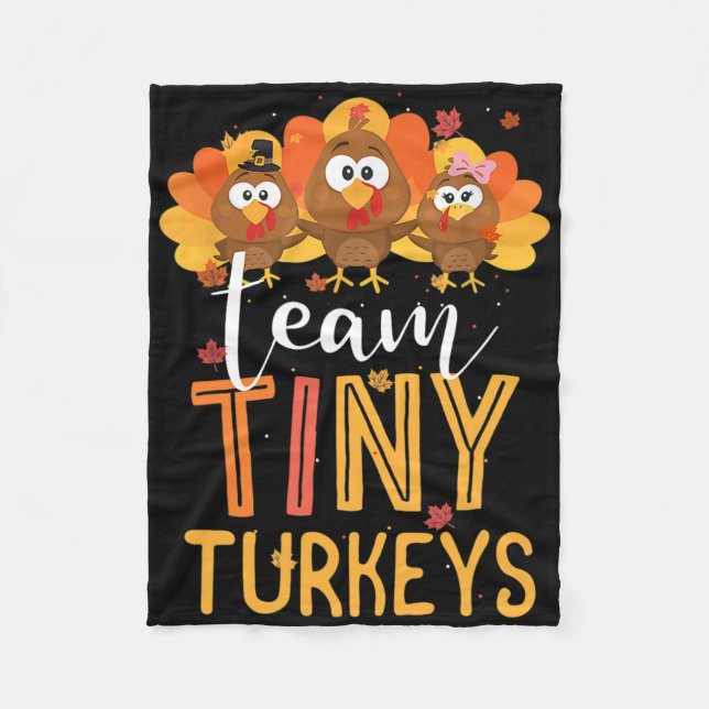 Team Tiny Turkey Nurse Turkey Thanksgiving Fall N Fleecefilt (Framsidan)