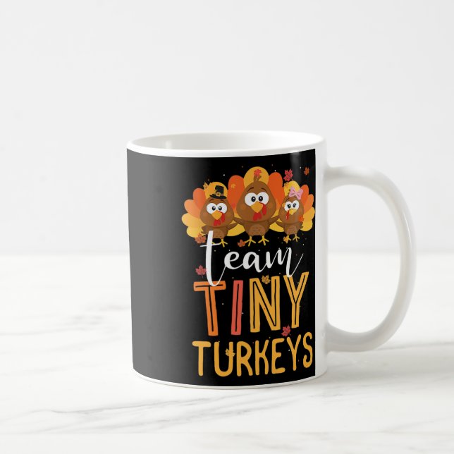 Team Tiny Turkey Nurse Turkey Thanksgiving Fall N Kaffemugg (Höger)