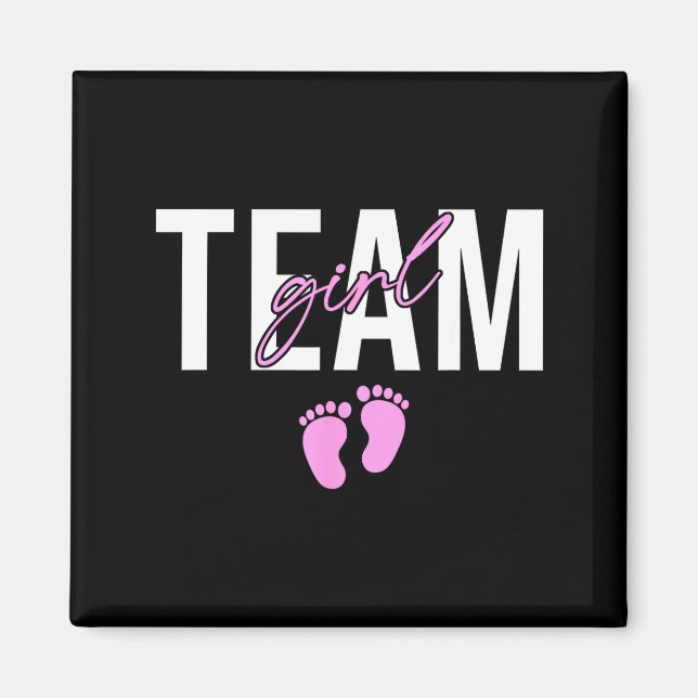 Team tjej 2026 könsuppenbarelse bebisannonsering magnet (Framsidan)