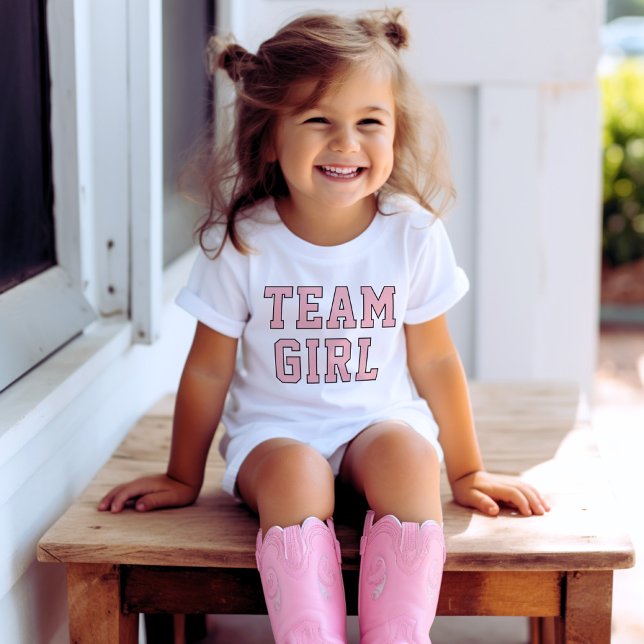 Team Tjej Blush Rosa Baby Könsbestämning Tee (Skapare uppladdad)