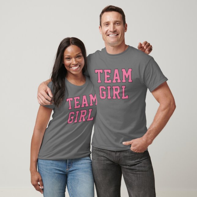 Team Tjej Rosa på Grått Köns Avslöjande Tee Shirt (Unisex)