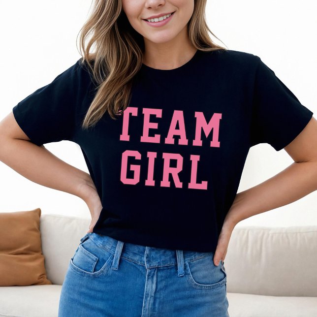 Team Tjej Svart Rosa Könupptäckt Dam Tee Shirt (Skapare uppladdad)