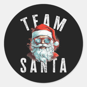 Team Tomte Jul Roligt Xmas Tomten 1 Runt Klistermärke