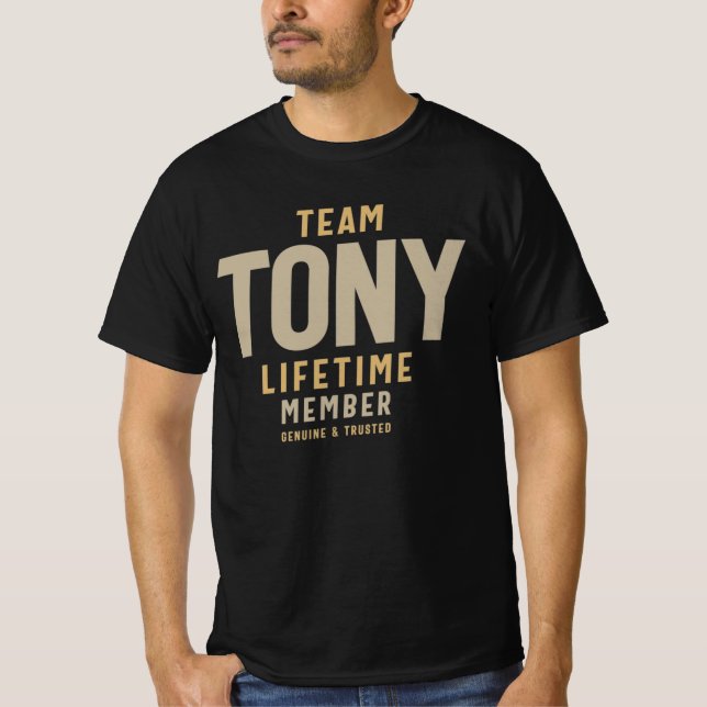 Team Tony Livtime Member Personlig Namn T Shirt (Framsida)