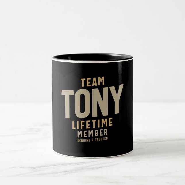 Team Tony Livtime Member Personlig Namn Två-Tonad Mugg (Center)