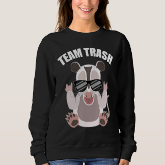 Team Trash Opossum With Sunglasses Shows Rock Hand T Shirt
