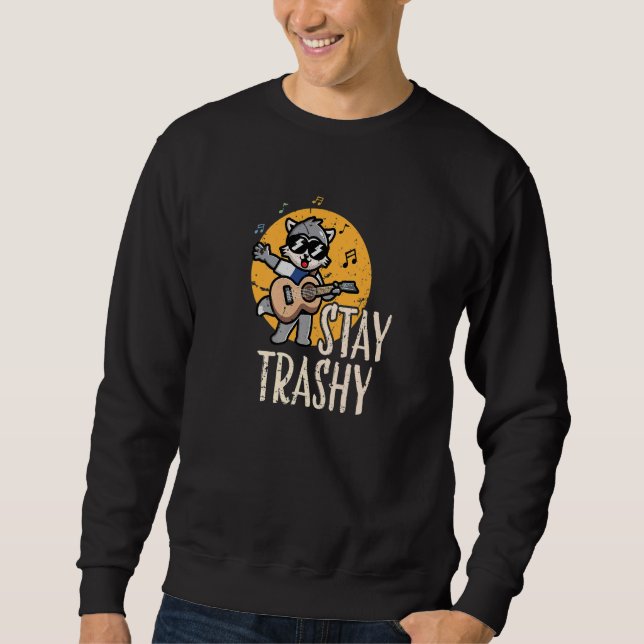 Team Trash Stay Trashy Raccoons Opossums Squad Ret Lång Ärmad Tröja (Framsida)