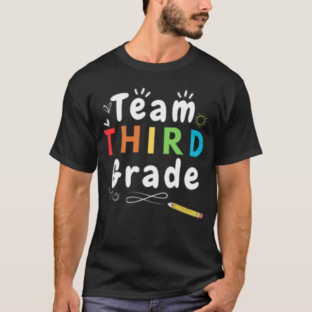 Team Tredje Klass Lärare Student Back to school T Shirt (Framsida)