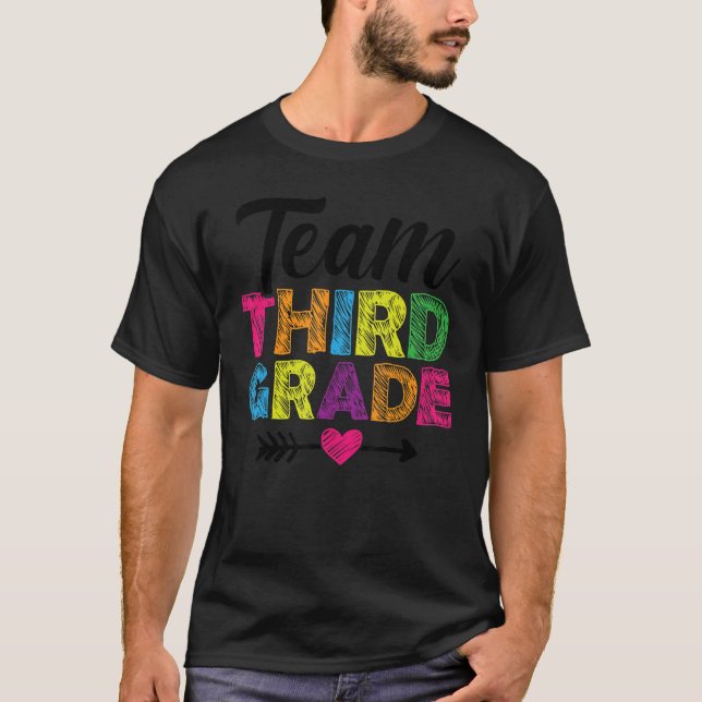 Team Tredje Klass Lärare Studenter Back to school  T Shirt (Framsida)