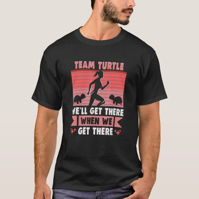 Team Turtle Vi ska få där under Marathon Runne T Shirt (Framsida)