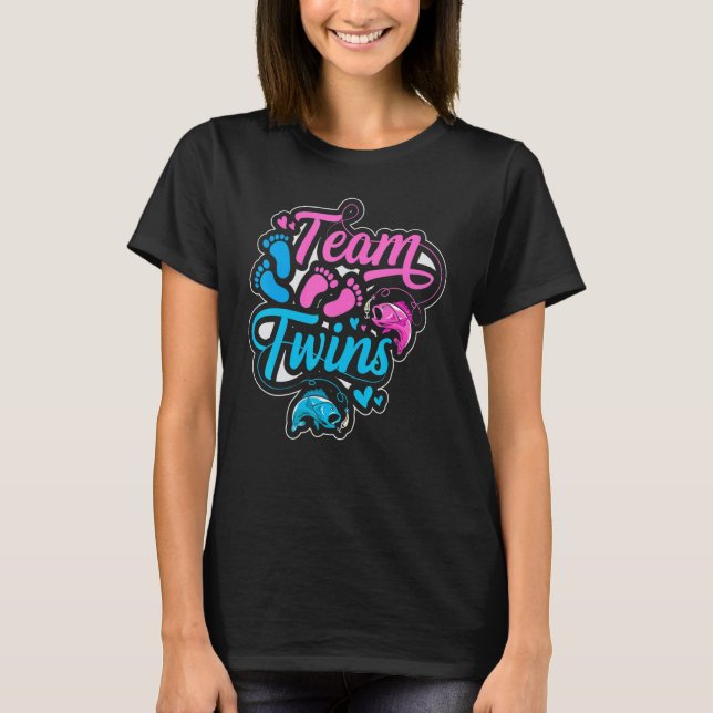 Team Twins for a Fishing   T Shirt (Framsida)