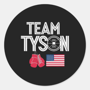 Team Tyson Family Personlig Namn Vintage Runt Klistermärke
