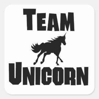 Team Unicorn Fyrkantigt Klistermärke