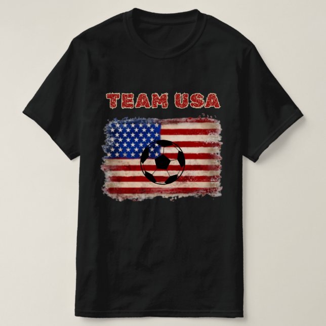 Team USA 2026 Distressed Flag Soccer Game Day T Shirt (Design framsida)