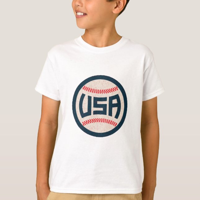 Team USA Baseboll T Shirt (Framsida)