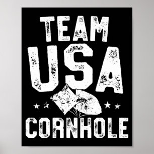 Team usa cornhole mästare bean bag kast poster