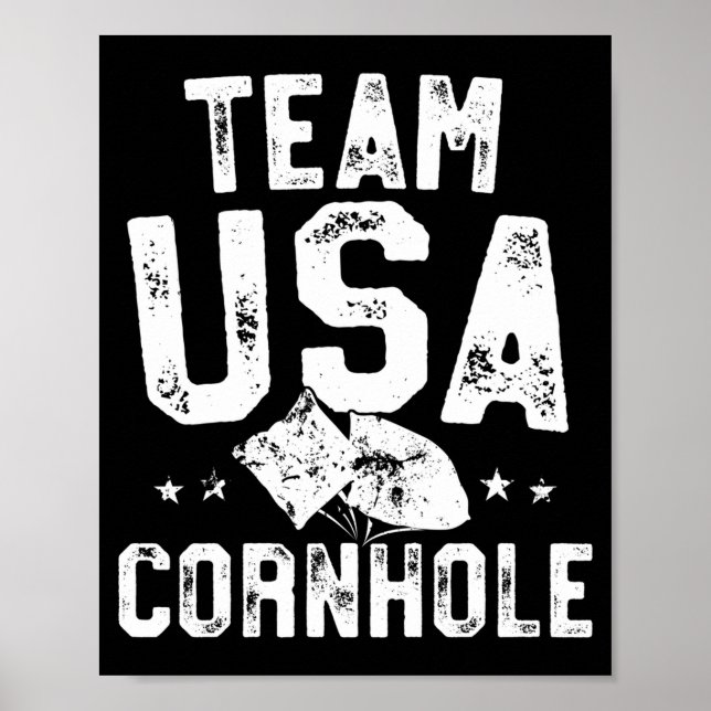 Team usa cornhole mästare bean bag kast poster (Framsidan)