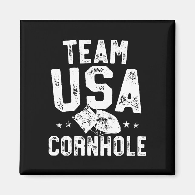 Team usa cornhole-mästare bean bag-kastning magnet (Framsidan)