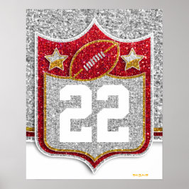 Team USA:s sportskola Red and Guld College Footbal Poster