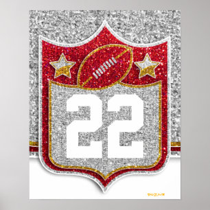 Team USA:s sportskola Red and Guld College Footbal Poster