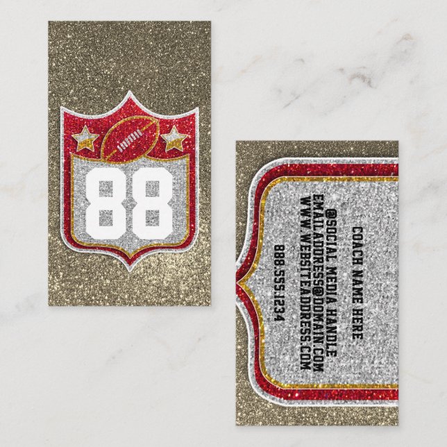 Team USA:s sportskola Red and Guld College Footbal Visitkort (Fram/baksida)