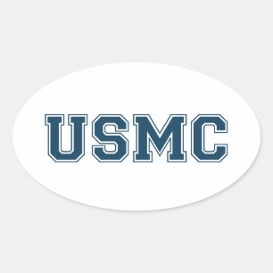 Team USMC Ovalt Klistermärke