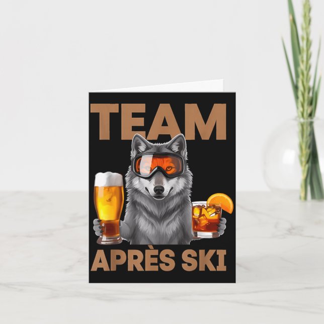 Team varg dricker öl cocktail vinter semester kort (Framsida)
