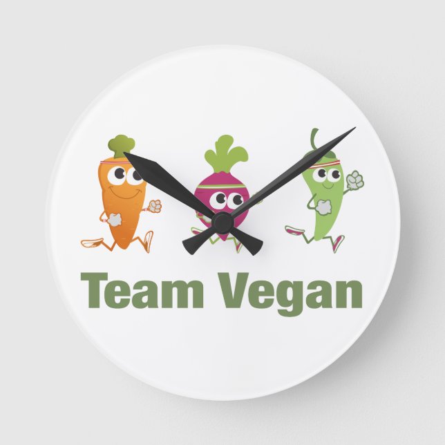 Team Vegan Rund Klocka (Framsida)