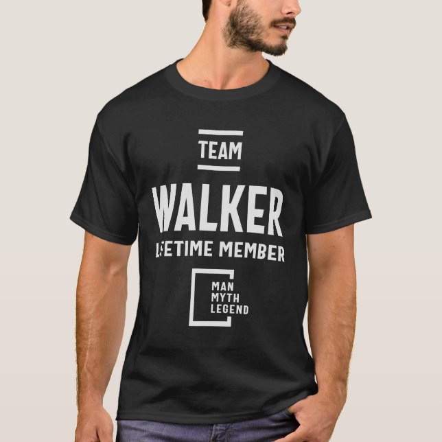 Team Walker Livtime Member Funny Namn Walker T Shirt (Framsida)