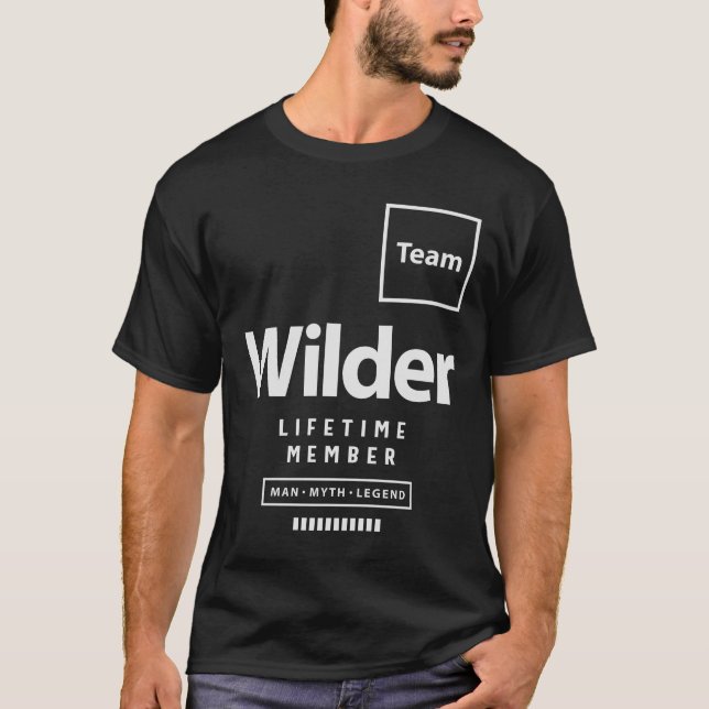 Team Wilder-livstidsmedlem Funny Namn Wilder T Shirt (Framsida)