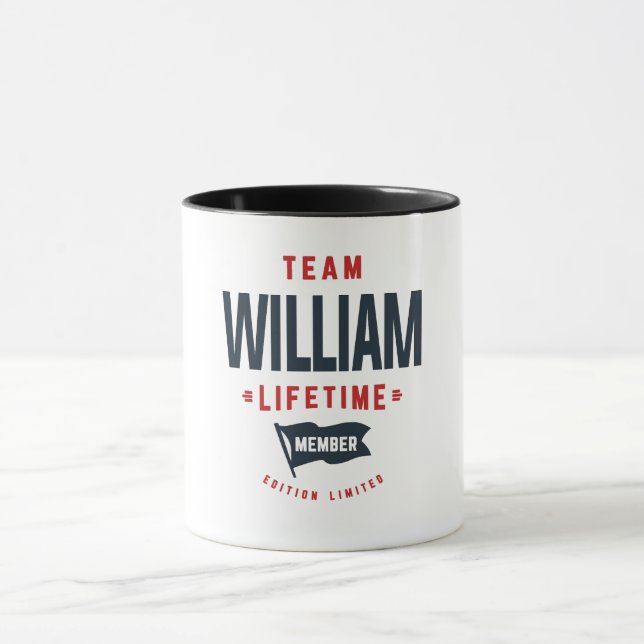 Team William Livtime Member Funny Namn William Wil Mugg (Center)