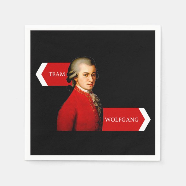 Team Wolfgang. Wolfgang Amadeus Mozart fläkt Pappersservett (Framsidan)