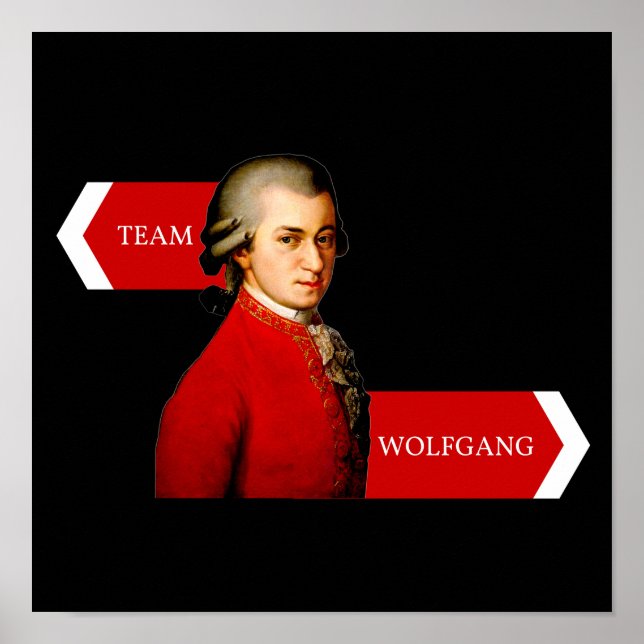Team Wolfgang. Wolfgang Amadeus Mozart fläkt Poster (Framsidan)