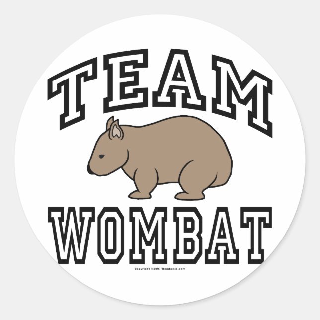 Team Wombat Runt Klistermärke (Framsida)