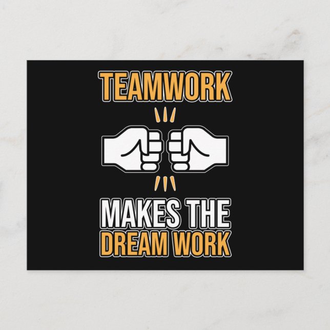 Team Work Makes Dream Work Employee Appreciation G Vykort (Framsida)