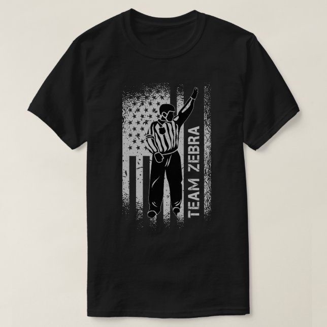 Team Zebra Ice Hockey Referee Ref America Classi T Shirt (Design framsida)
